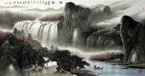 Montanhas e cachoeira - Pintura Chinesa