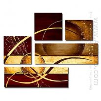 Hand-painted Abstract Oil Painting - Set of 5