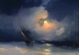 Storm At Sea On A Moonlit Night