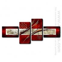 Hand-painted Oil Painting Abstract - Set of 4