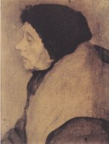 Old woman with a bonnet in profile to the left