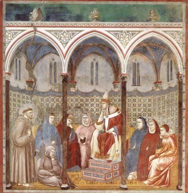 San Francesco predica un sermone a Papa Onorio III 1299