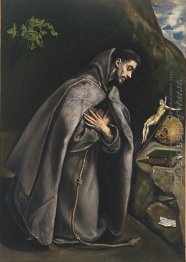 St Francis in Prayer before the Crucifix 1585-90