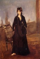 young woman with a pink shoe portrait of berthe morisot 1868