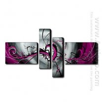 Hand-painted Oil Painting Abstract - Set of 4