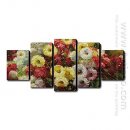 Tangan-Dicat Floral Oil Painting Oversized Landscape - Set Dari