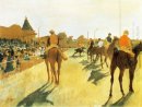 chevaux de course devant les tribunes 1872