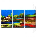 Dipinti a mano olio pittura di paesaggio - set di 3