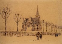 Landskap med en kyrka 1883