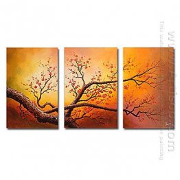 Hand-painted Floral Oil Painting - Set of 3