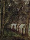 Les Alinges Alta Savoia figure sotto gli alberi 1845