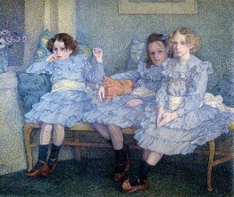 Three Children In Blue 1901