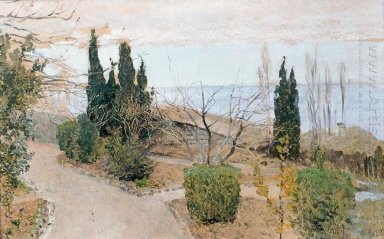 Trädgård I Jalta Cypress Trees 1886