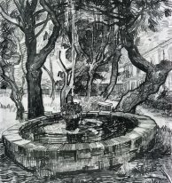 Fontein In De Tuin van Saint Paul Hospital 1889