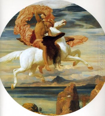 Persée sur Pegasus se hâtant de le sauvetage d\'Andromède