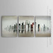 Hand-painted Abstract Oil Painting - Set of 3