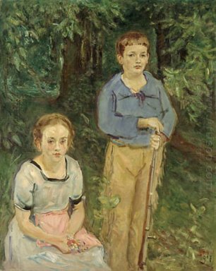 Ritratto di Nina e Wolfgang Slevogt (bambini nella foresta)