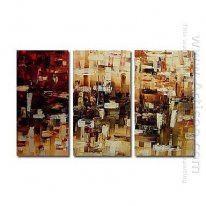 Hand-painted Abstract Oil Painting - Set of 3