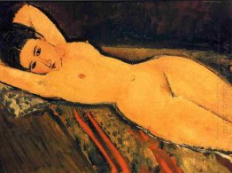 reclining nude with arms folded under her head 1916