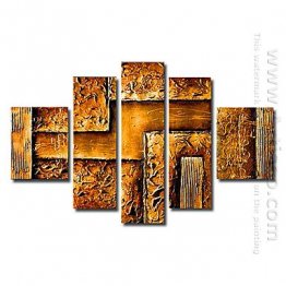 Hand-painted Abstract Oil Painting - Set of 5