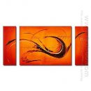 Hand-painted Oil Painting Abstract Oversized Wide - Set of 3
