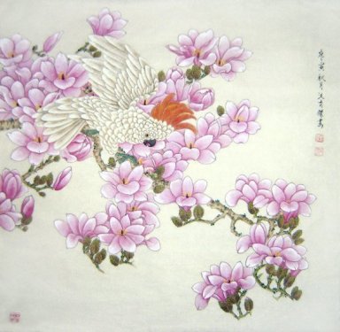 Magnolia & Birds - la pintura china