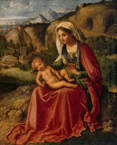 Madonna y niño en un paisaje 1504
