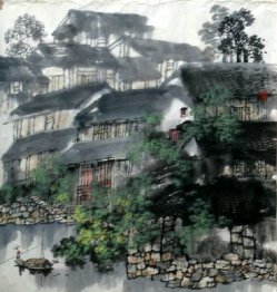 A small town - Chinese Painting