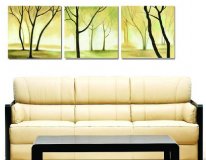 Hand-painted Abstract Oil Painting with Stretched Frame-Set of 3