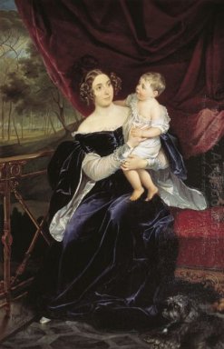 Retrato de la condesa OI Orlova Davydova y de su hija