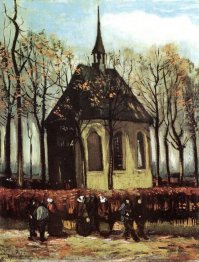 Congregation Leaving The Reformed Church In Nuenen 1884