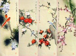 Birds&Flowers-FourInOne - Chinese Painting