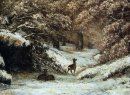 Cerf en prenant refuge dans Winter 1866