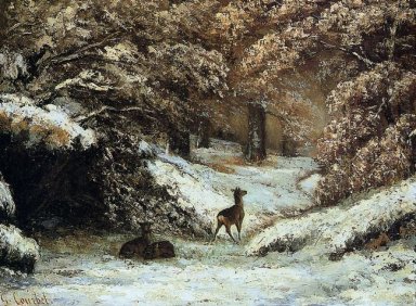 Herten toestromen In Winter 1866