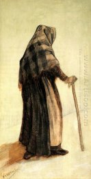 Old Woman With A Shawl And A Walking Stick 1882