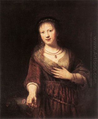 Saskia Met Een Rode Bloem 1641