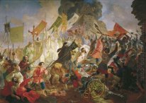 Cerco de Pskov por Stefan Batory rei polonês Em 1581 1843