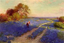 Bluebonnet Scene with a Girl