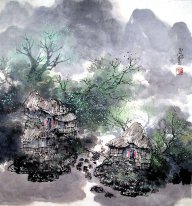 A small village - Chinese Painting