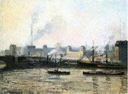 the saint sever bridge at rouen fog 1896