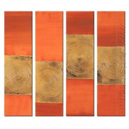 Hand-painted Abstract Oil Painting - Set of 4