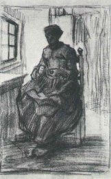 Interior With Peasant Woman Sewing 1885 3