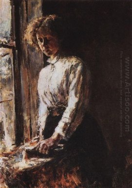 Durch Das Fenster Porträt von Olga Trubnikova 1886