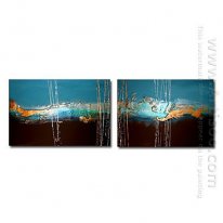 Hand-painted Abstract Oil Painting - Set of 2