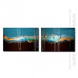 Hand-painted Abstract Oil Painting - Set of 2