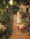 Recogiendo flores en un jardín francés 1888