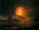 Uma erupção do Vesúvio visto de Portici