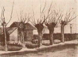 Small House On A Road With Pollard Willows 1881