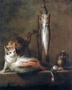 Still Life Dengan Cat Dan Ikan