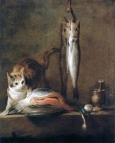 Still Life avec Chat et poissons